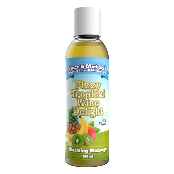 Huile de massage comestible et chauffante Vince & Michael's - Vin Tropical 150mL