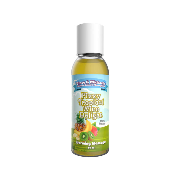 Huile de massage comestible et chauffante Vince & Michael's - Vin Tropical 50mL